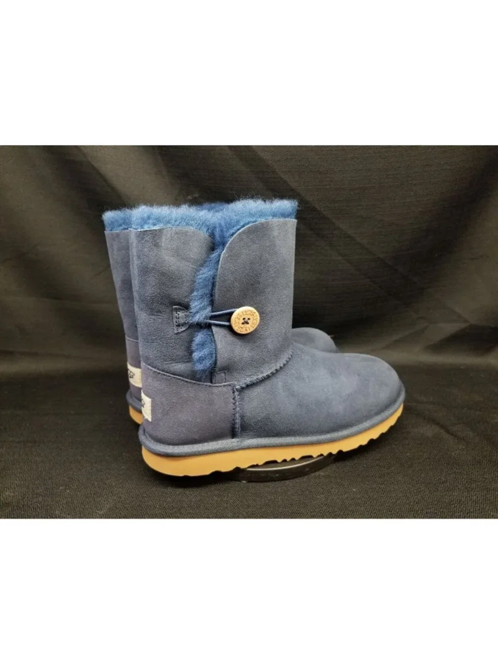 UGG Girls K Bailey Button II Water-Resistant Boots Navy Size 5 NEW IN BOX!
